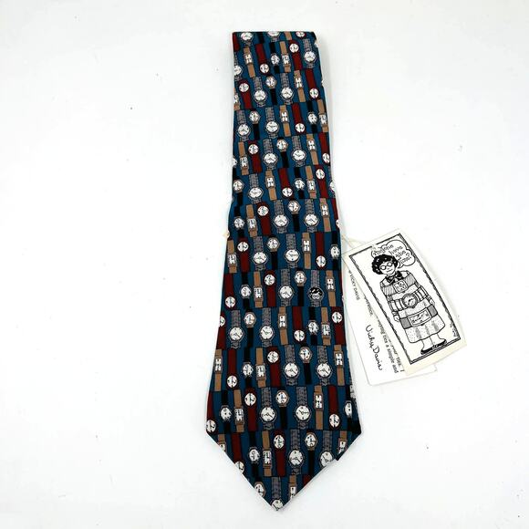 NEW! Vicky Davis Anyone Have the Time? Tie Teal Brown - Picture 1 of 5